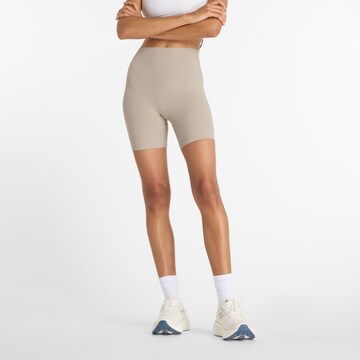 new balance Skinny Sportbroek in Beige: voorkant