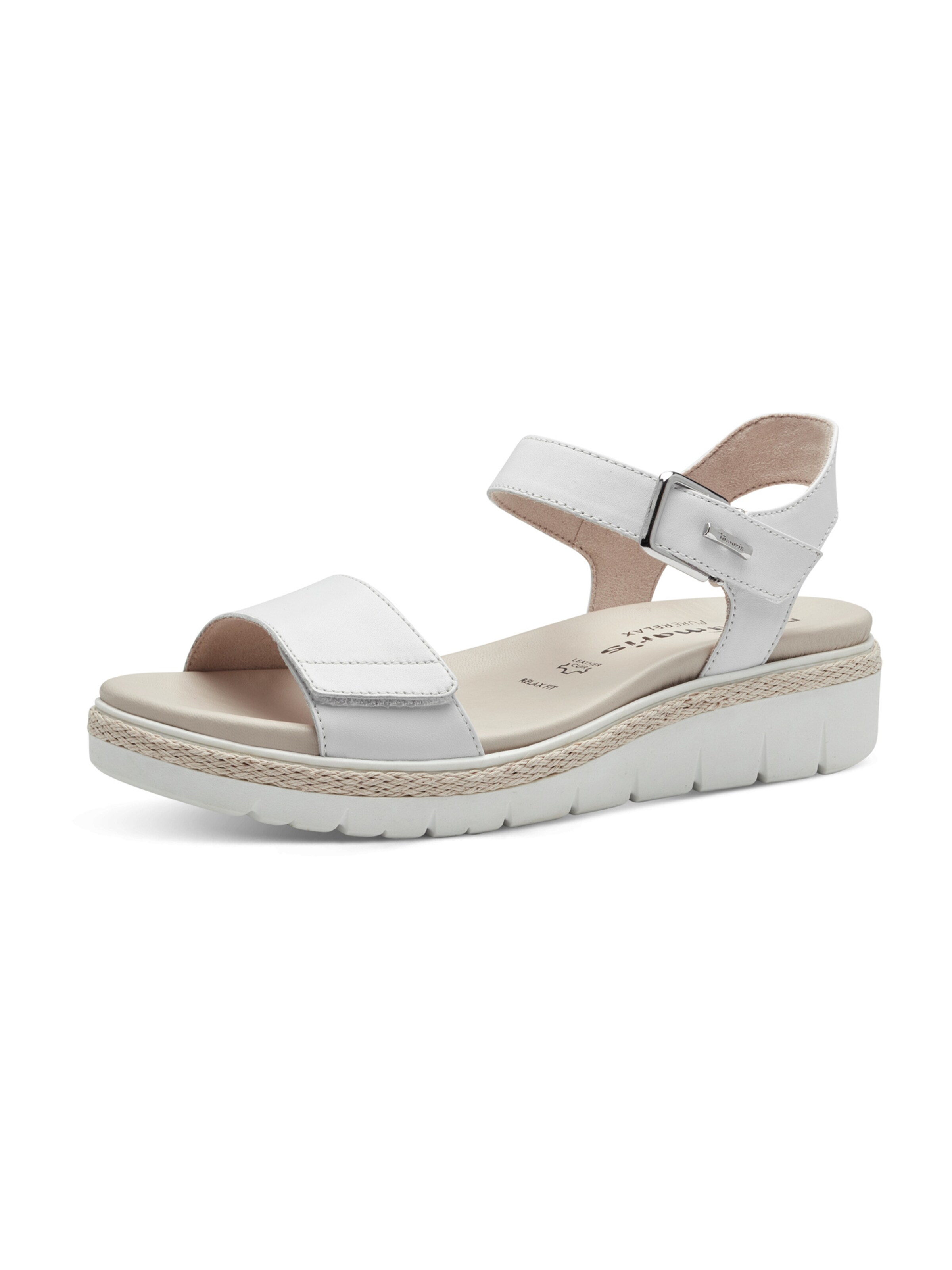 Sandales Tamaris en blanc : devant