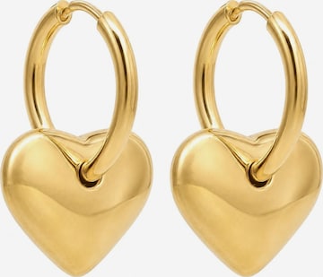 Fräulein Wunder - Pendientes 'Heart' en oro: frente