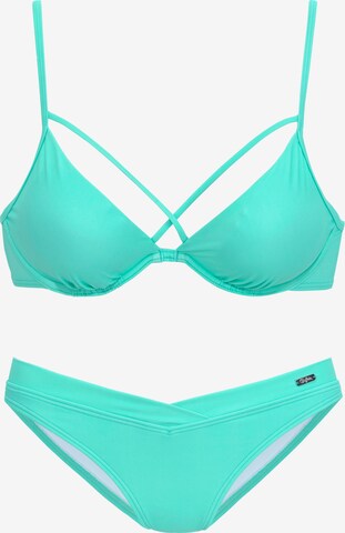 Bustier Bikini BUFFALO en vert : devant