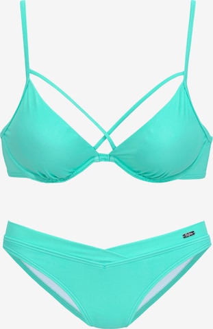 BUFFALO Bustier Bikini in Groen: voorkant