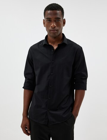 Koton Button Up Shirt in Black: front