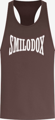 T-Shirt fonctionnel Smilodox en marron : devant