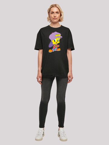 F4NT4STIC Oversized Shirt 'Looney Tunes Trickfilm Serie Cartoon Tweety Pie Hip Hop' in Black