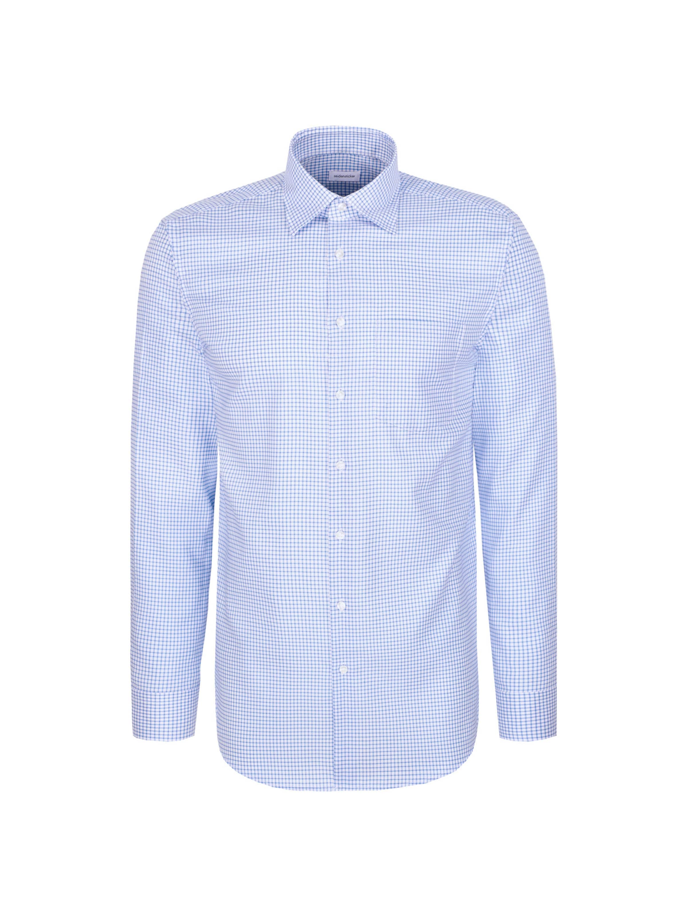 SEIDENSTICKER Regular fit Zakelijk overhemd 'Schwarze Rose' in Blauw: voorkant