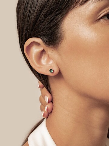 Hey Happiness Oorbellen 'Emerald Gemstone' in Zilver