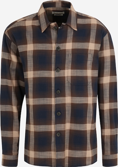 By Garment Makers Button Up Shirt 'Storm' in Navy / Light brown / Dark brown, Item view