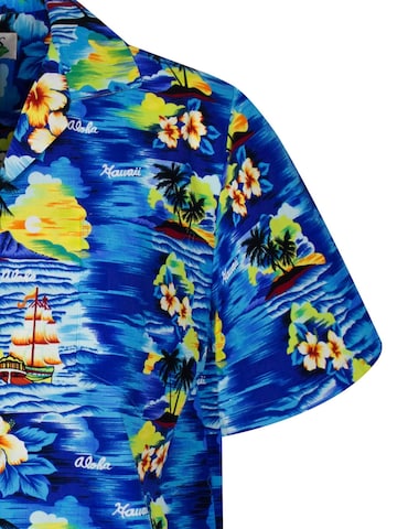 KY's Regular fit Button Up Shirt 'Aloha' in Blue