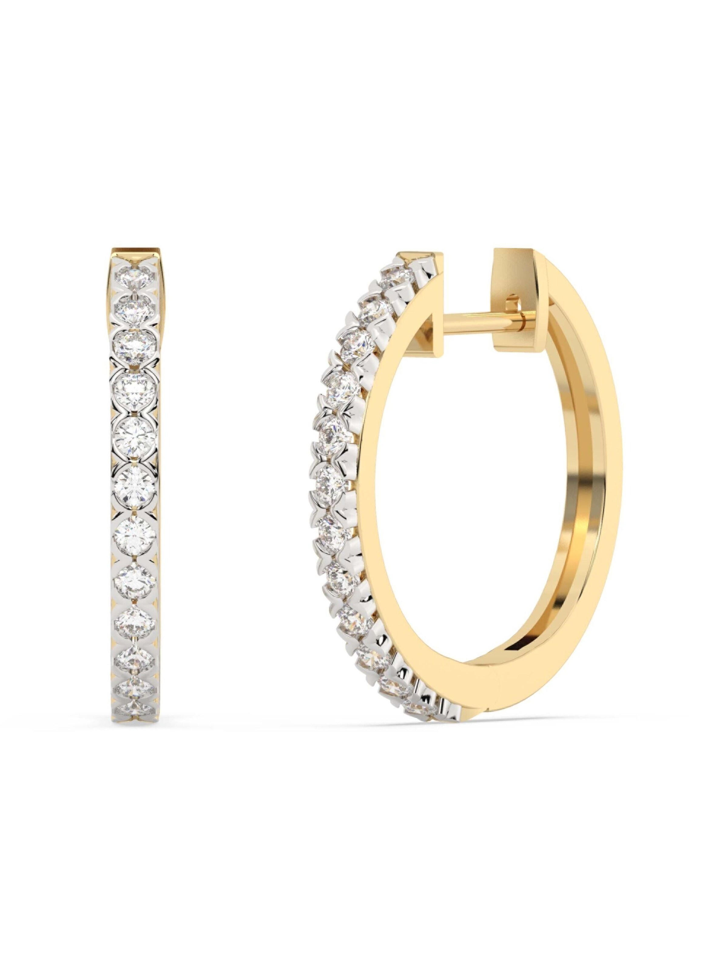 Diam Addict Boucles d'oreilles en or / argent, Vue avec produit