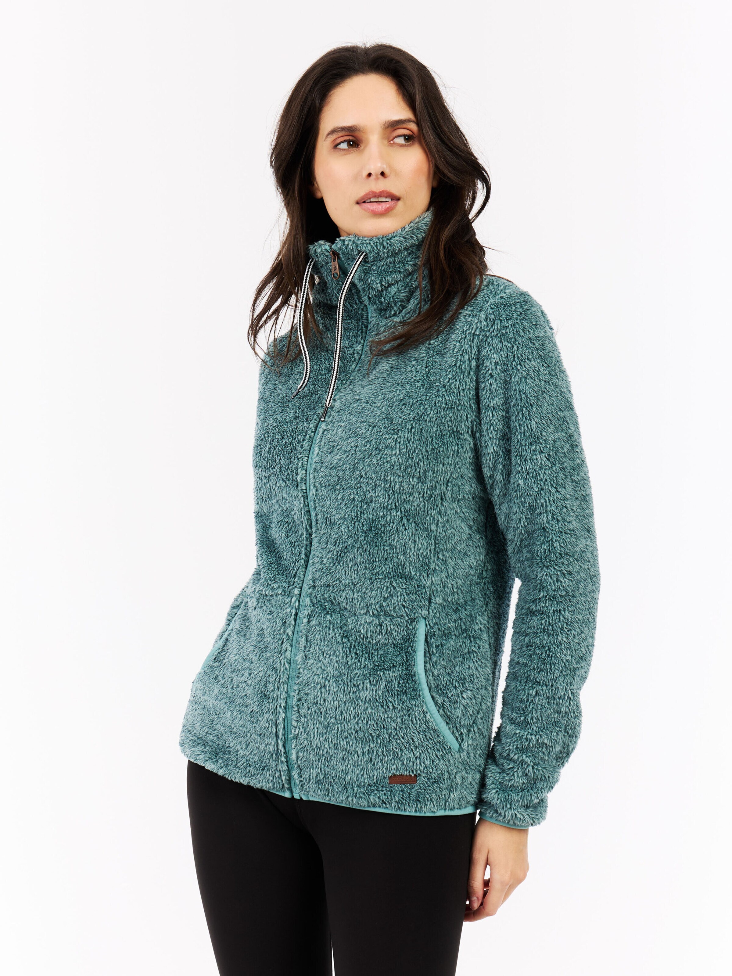 PROTEST Fleece jas 'RIRI' in Blauw: voorkant