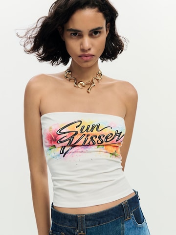 Desigual Top 'Strapless' in Wit