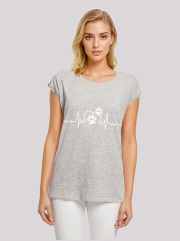 T-shirt 'Heartbeat Dog Love' F4NT4STIC en gris : devant