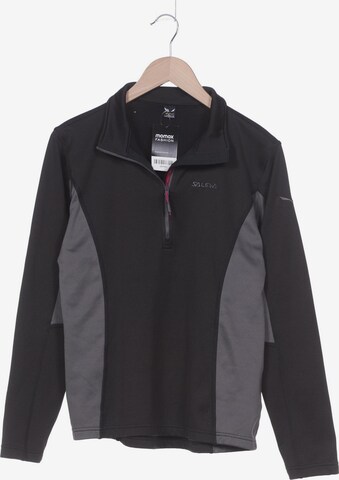 SALEWA Sweatshirt & Zip-Up Hoodie in XXL in Black: front