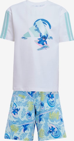 ADIDAS SPORTSWEAR Treenipuku 'Adidas x Disney Lilo and Stitch' värissä valkoinen: etupuoli