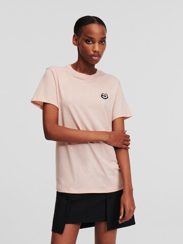 T-shirt Karl Lagerfeld en rose : devant