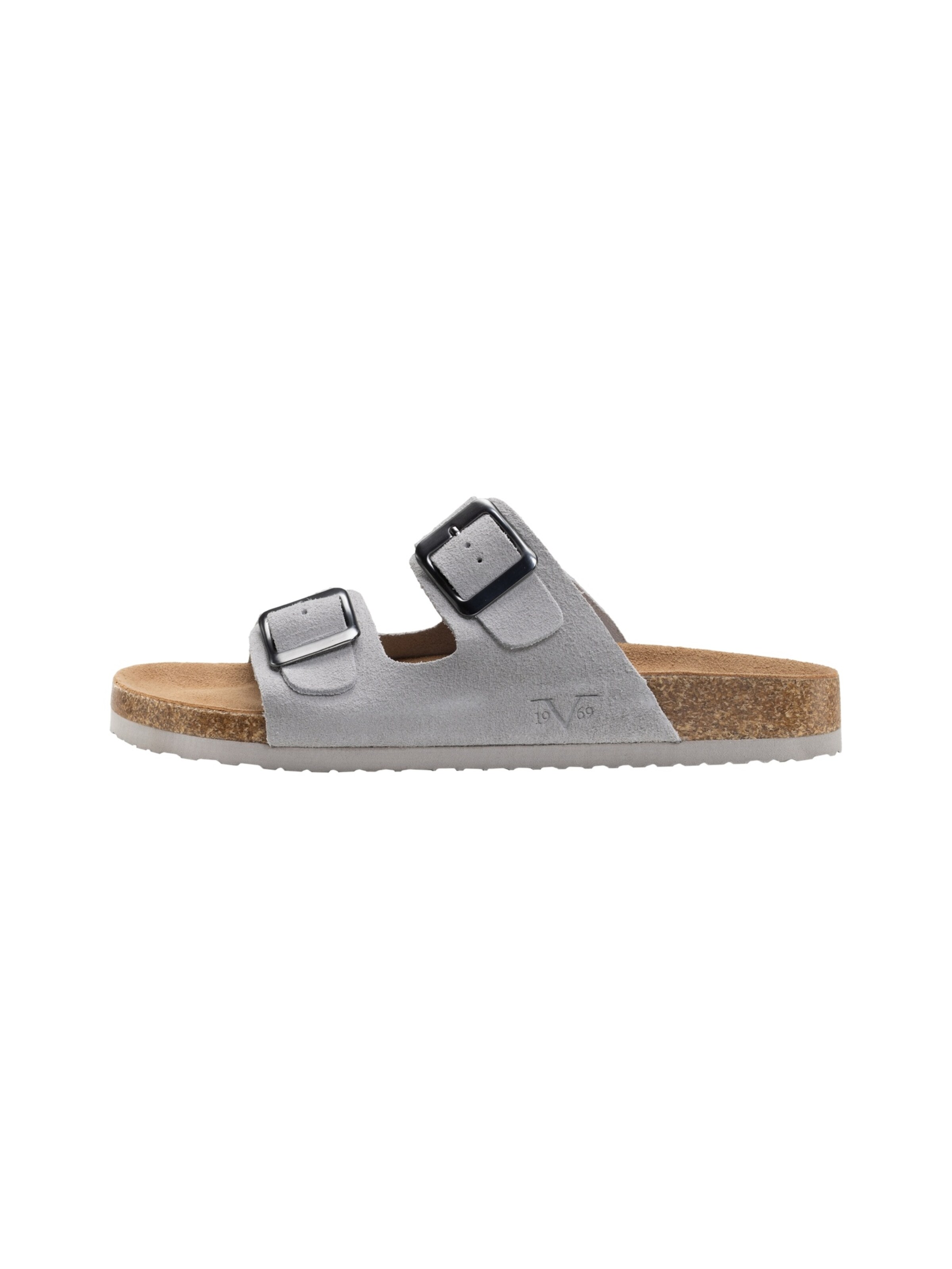 19V69 ITALIA Sandal ' SASSUOLO SUEDE ' in Grey: front