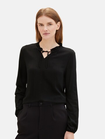 TOM TAILOR Shirt in Black: front