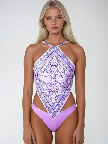 Flavia Valentini High neck Bikini 'Capri' in Lila: voorkant