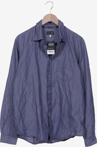Armani Jeans Button Up Shirt in XXL in Blue: front