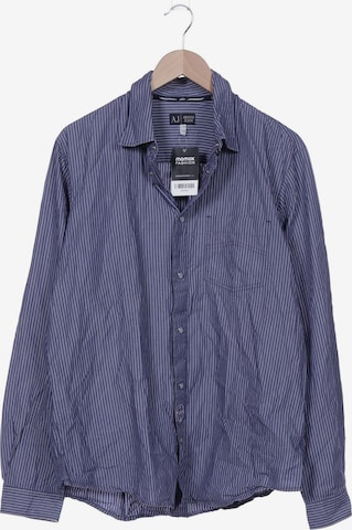 Armani Jeans Button Up Shirt in XXL in Blue: front