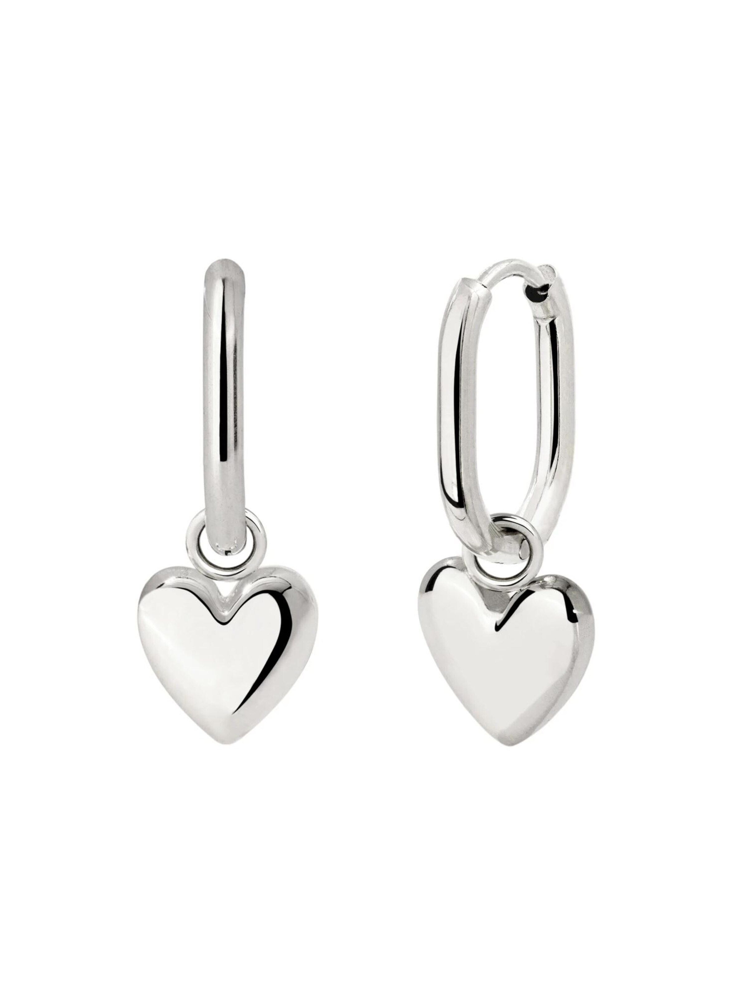 Luamaya Earrings 'Lovely Heart Oval Hoop Set Baby' in Silver: front