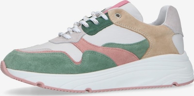 MANFIELD Sneaker in hellbraun / grün / rosa / weiß, Produktansicht