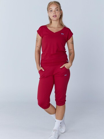 SPORTKIND Funktionsshirt 'Loose Fit V-Neck'‌‌‌ in Rot: Vorderseite