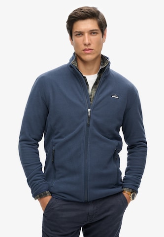 Veste en polaire Superdry en bleu : devant