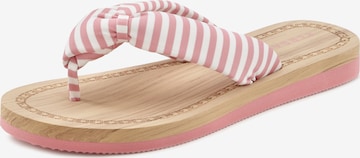 Elbsand T-Bar Sandals in Pink: front