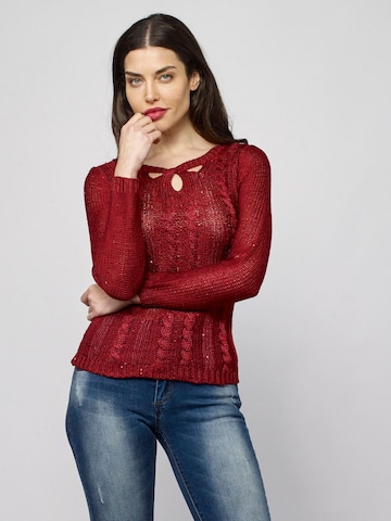 Pull-over KOROSHI en rouge : devant