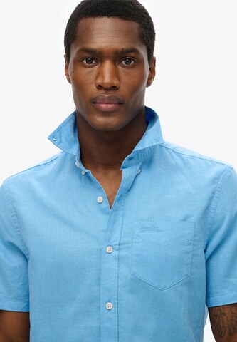 Superdry Regular fit Button Up Shirt in Blue