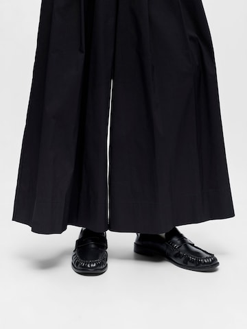 OBJECT Wide leg Pleat-Front Pants 'OBJPaige' in Black