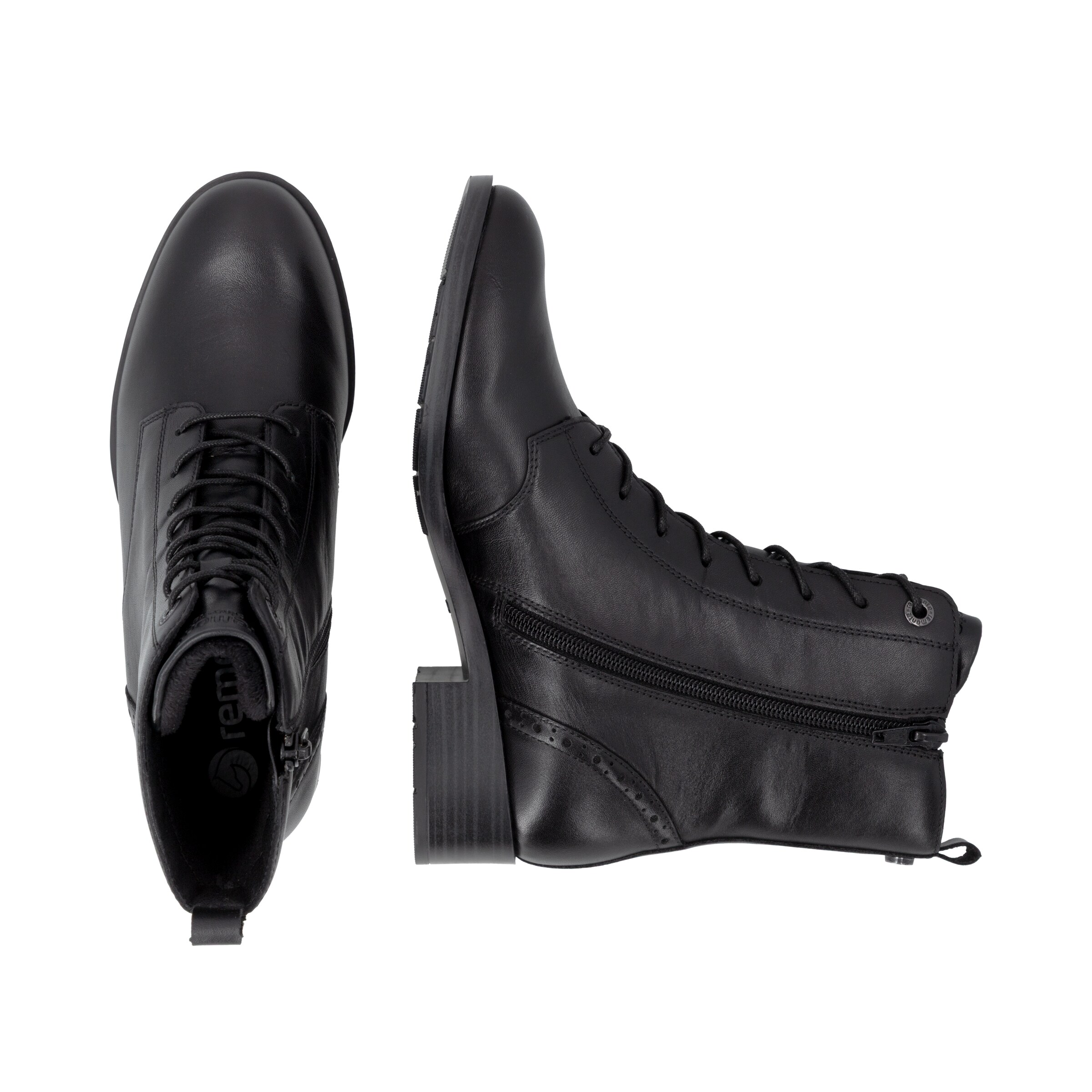 REMONTE Lace-Up Ankle Boots in Black