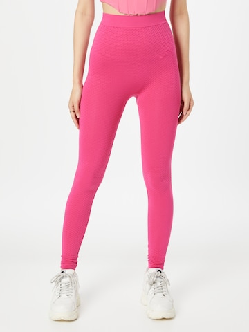 Nasty Gal Skinny Leggings in Pink: front