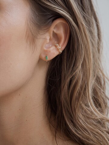 Kamakula Earrings 'Green Baguette' in Gold