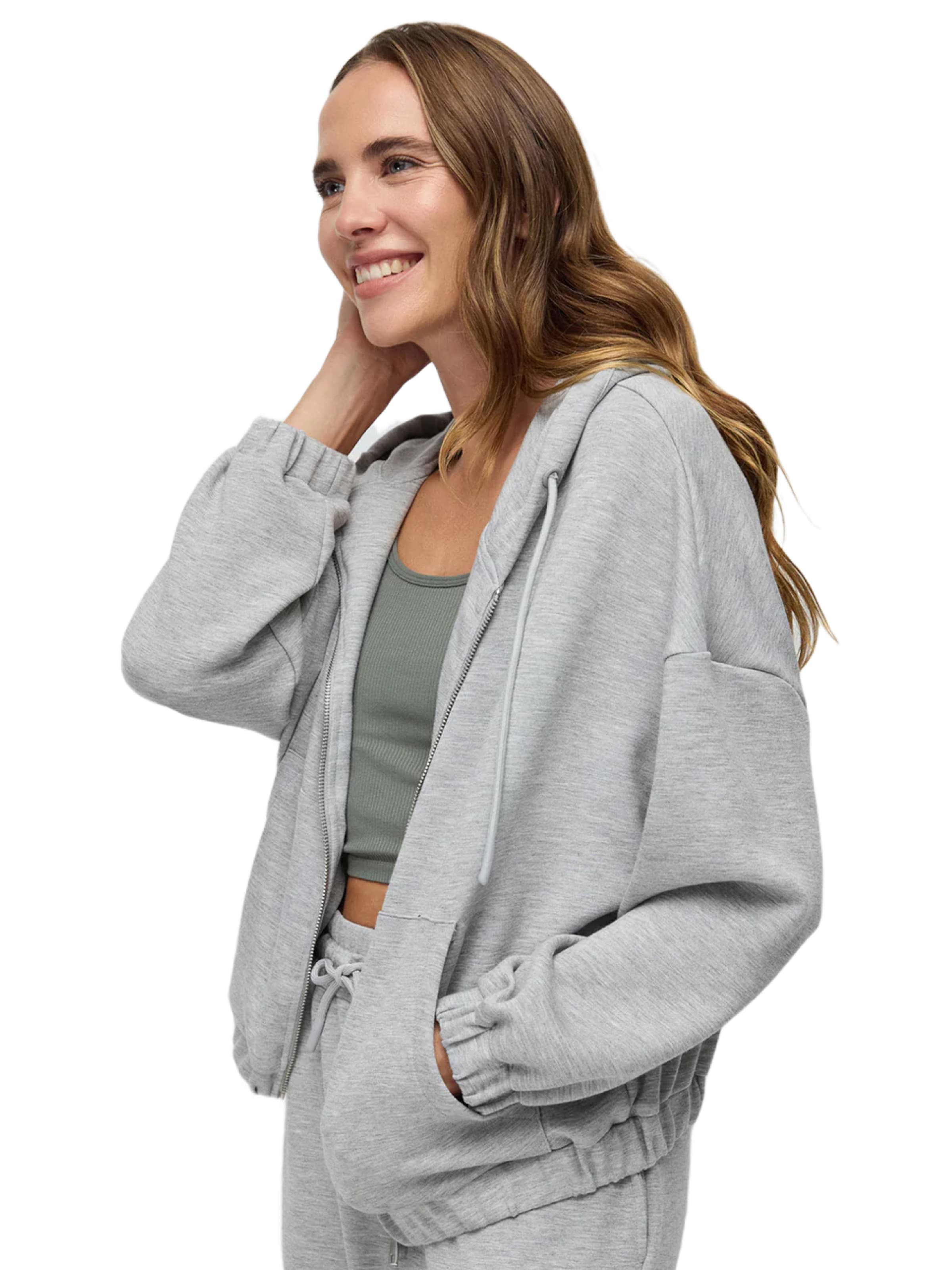 No Matter What Sweatvest in Grijs: voorkant