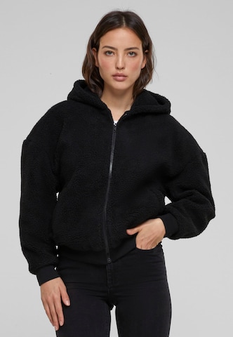 Urban Classics Zip-Up Hoodie in Black