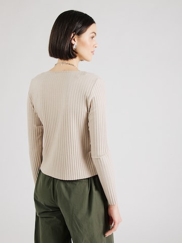 VILA Knit Cardigan 'RIBINI' in Beige