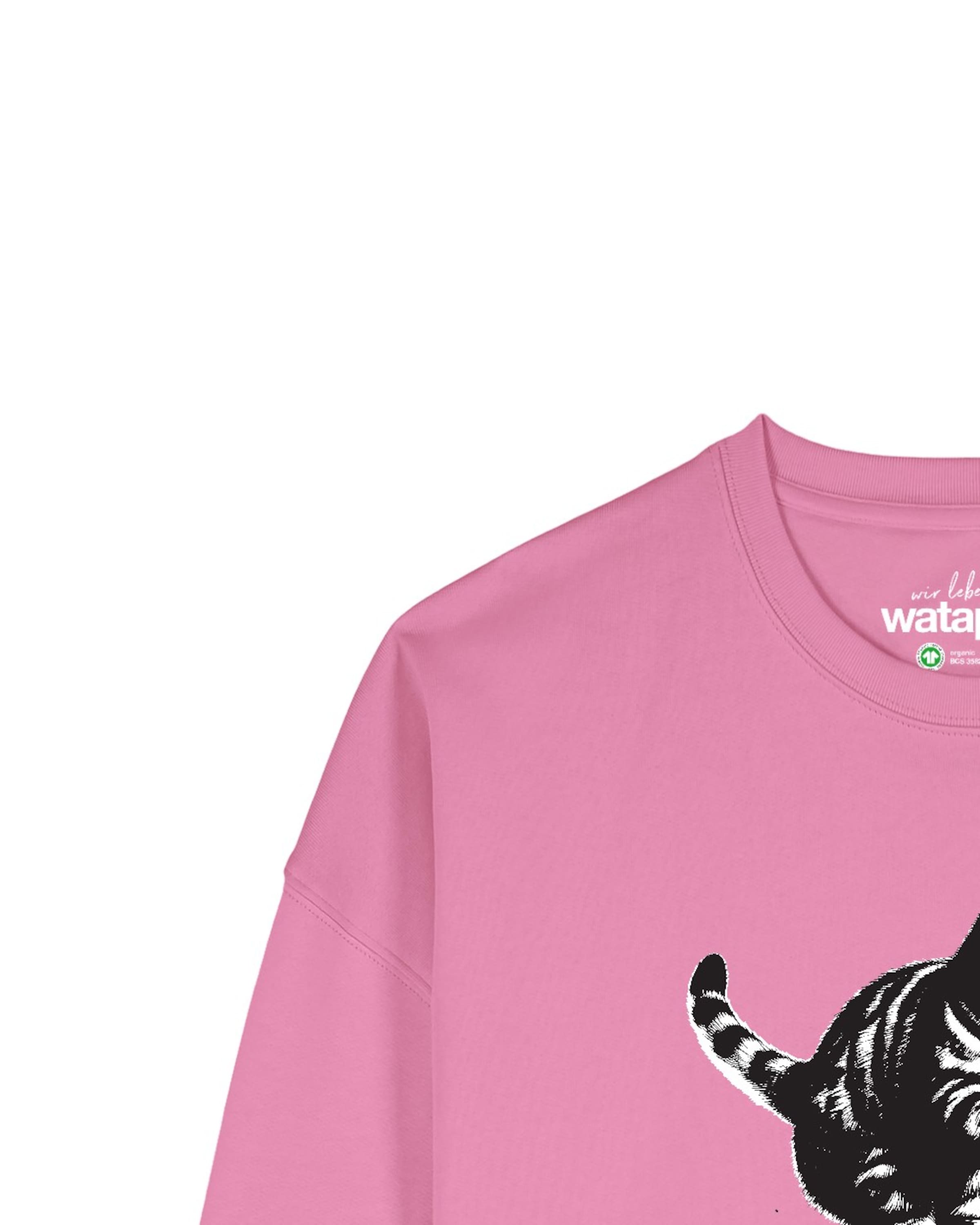 Watapparel Sweatshirt 'Savage Cat ' in Pink