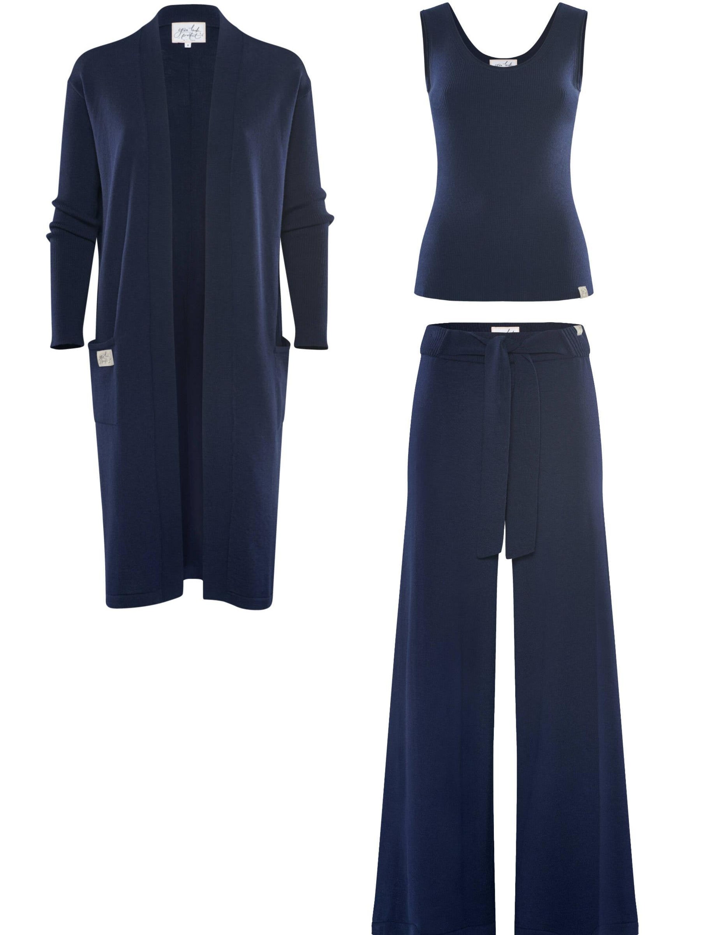 Abito da casa 'LOUNGEWEAR SET  - Cardigan Blossom & Top Blossom & Pants Bailey' di YOU LOOK PERFECT in blu: frontale