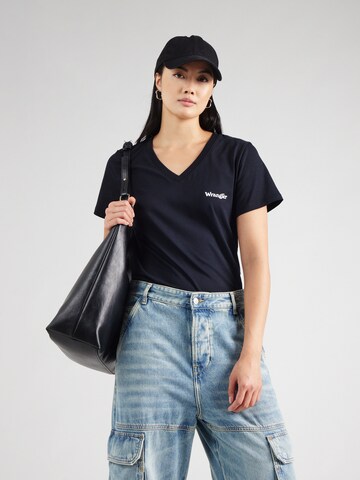 WRANGLER Μπλουζάκι 'MAUVEWOOD' σε μαύρο: μπροστά