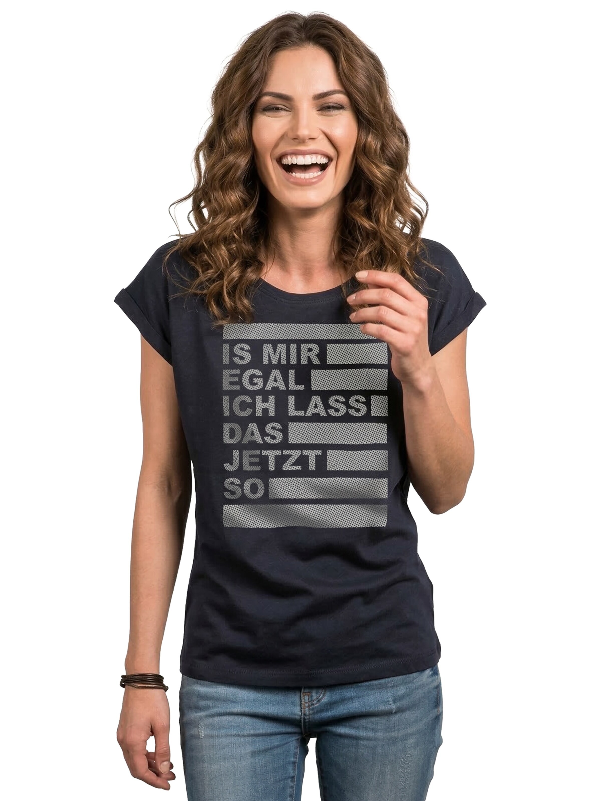 MAKAYA Shirt 'Is mir egal' in Blue: front