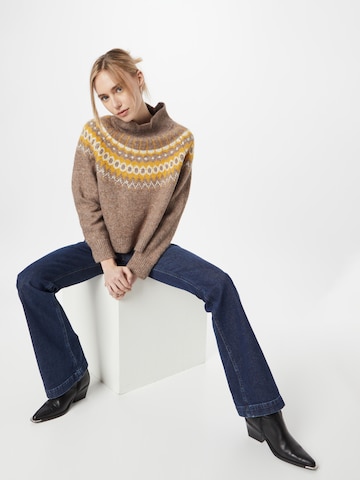 Pull-over 'BRUSHED FAIRISLE' GAP en marron