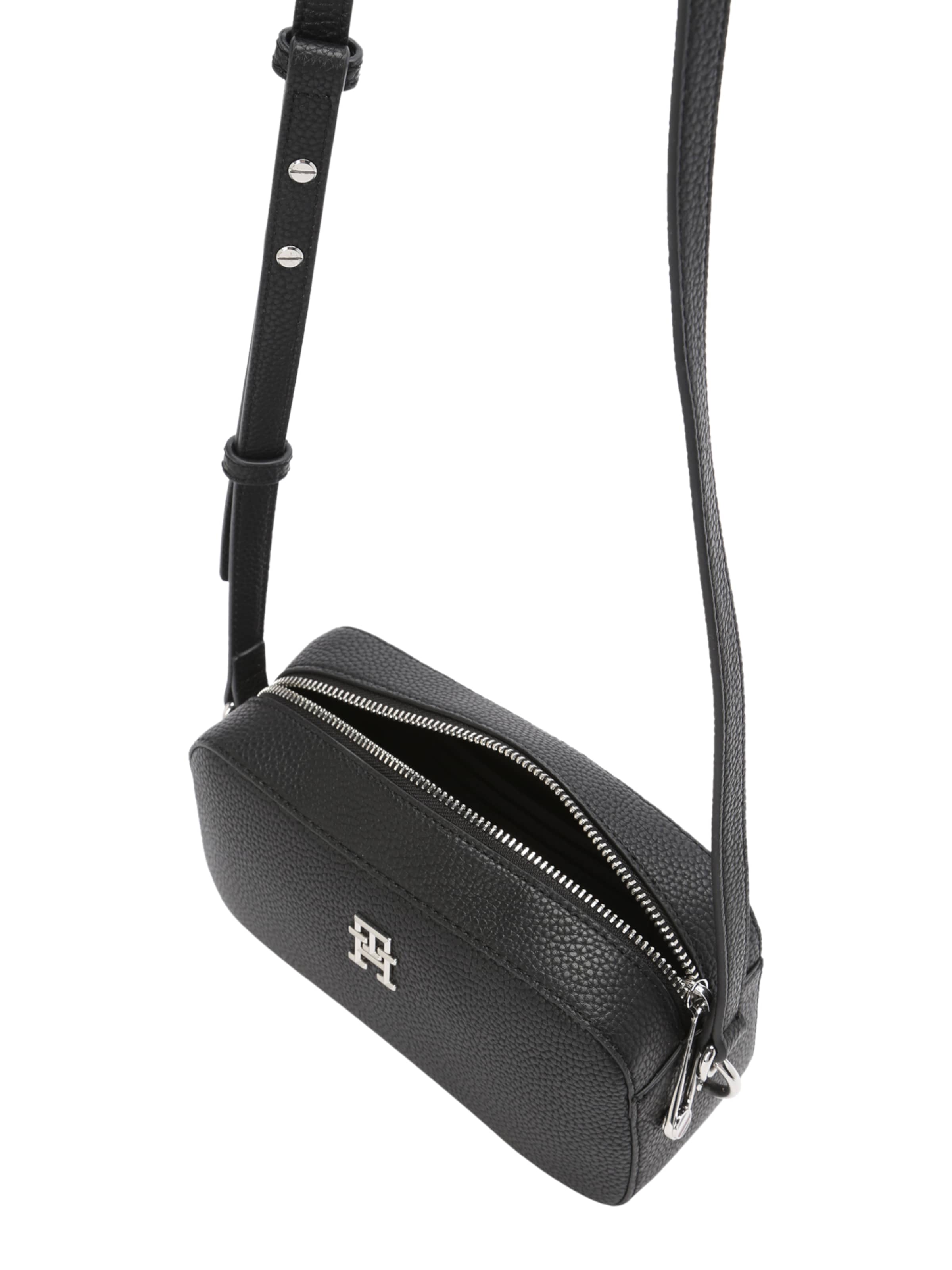TOMMY HILFIGER Axelremsväska 'Emblem' i svart