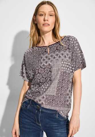 CECIL Patchwork Print T-Shirt in Schwarz: Vorderseite