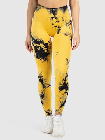 Smilodox Slim fit Leggings ' Batik Becci ' in Yellow: front