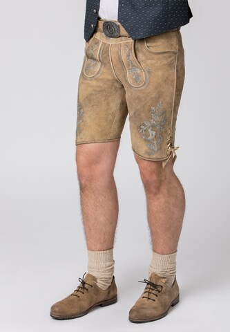 Slimfit Pantaloni per costume tradizionale 'Girgl' di STOCKERPOINT in marrone: frontale