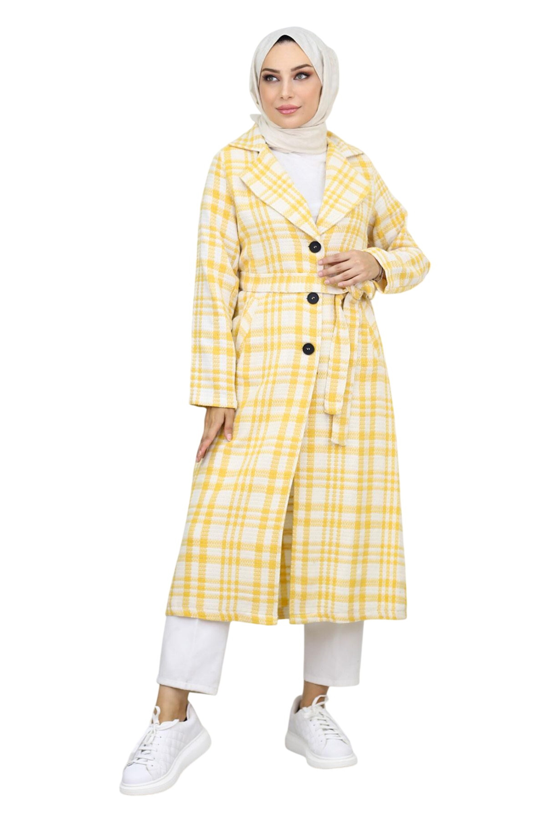MODAMIHRAM Between-seasons coat in Yellow: front