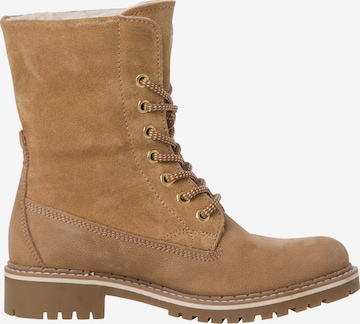 TAMARIS Lace-Up Ankle Boots in Beige