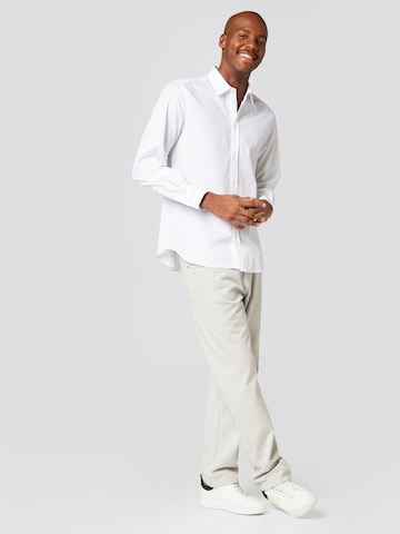 ABOUT YOU x Alvaro Soler Regular fit Button Up Shirt 'Adrian' in White